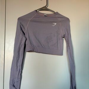 Gymshark Women's Lavender Long Sleeve Crop Top